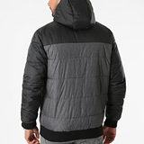 Brenta Hooded Down Jacket Black Grey Heather