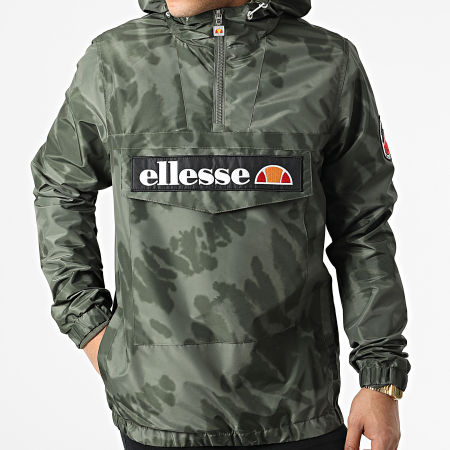 Ellesse Mont 2 Tie Dye Zip Neck Windbreaker Khaki Green