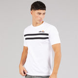 Mens Squalius Retro Stripe T-Shirt White