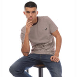 Fred Perry Fine Stripe T-Shirt in Oxblood