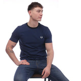 Fred Perry Fine Stripe T-Shirt in Blue