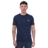 Fred Perry Fine Stripe T-Shirt in Blue