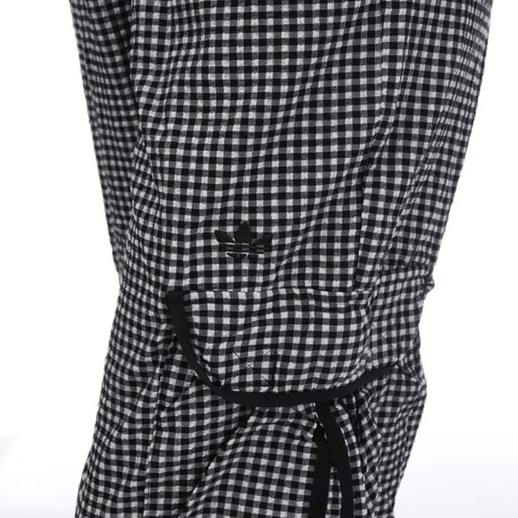 adidas Originals Gingham Track Pants in White Black