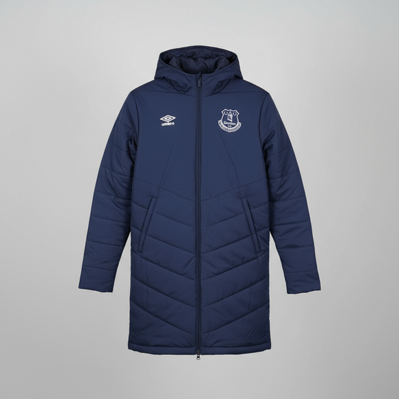 Everton Football Quilted Coaches Parka Bench Jacket Coat Umbro