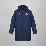 Everton Football Quilted Coaches Parka Bench Jacket Coat Umbro