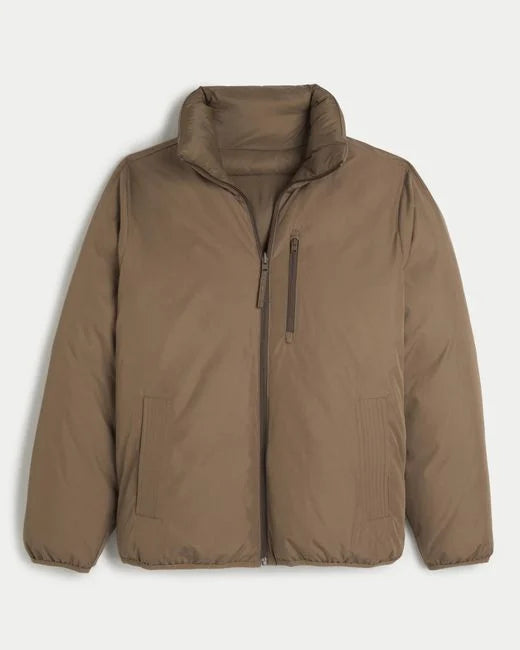 Hollister Ultimate Reversible Puffer Jacket (Brown)