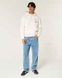 Hollister Men's Blue Boxy Shelby Graphic Hoodie