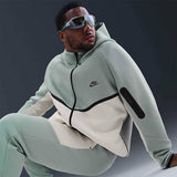 Nike Tech Men's Fleece TRACKSUIT - Dusty Sage/Light Orewood Brown/Plum Eclipse