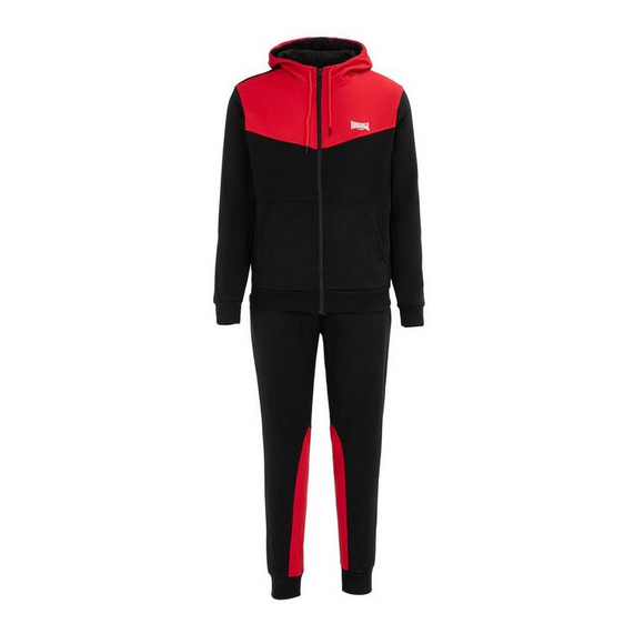 Lonsdale Mens Tracksuit BLACK/RED
