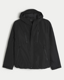 Men's Black Hooded Shell Jacket