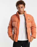 Lyle & Scott - Vintage Funnel Neck Puffer Jacket - Washed Orange