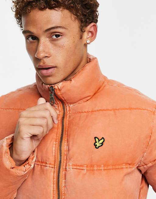 Lyle & Scott - Vintage Funnel Neck Puffer Jacket - Washed Orange