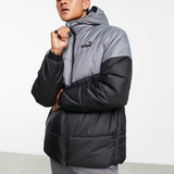 Puma Padded Jacket Black Grey Logo
