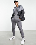 Puma Padded Jacket Black Grey Logo