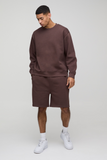 Oversized Sweatshirt Drop Crotch Short Tracksuit