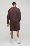 Oversized Sweatshirt Drop Crotch Short Tracksuit