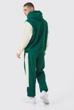 Regular Fit Man Diamond Colour Block Hooded Tracksuit