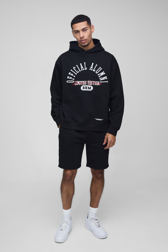 330gsm Oversized Official Hooded Short Tracksuit