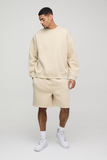 Oversized Sweatshirt Drop Crotch Short Tracksuit
