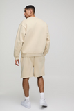 Oversized Sweatshirt Drop Crotch Short Tracksuit
