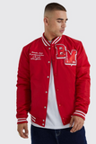 Nylon Varsity Jacket With Badges