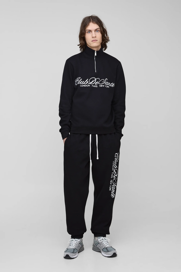 BoohooMAN Tall Regular Embroidered 1/4 Zip Tracksuit