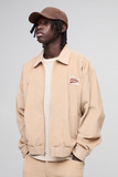 Oversized Boxy Varsity Badge Corduroy Bomber Jacket