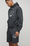 Oversized Boxy Man Hooded Short Tracksuit