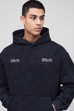 Tall Oversized Boxy Man Wash Hooded Tracksuit