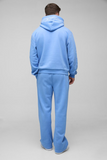 Tall Oversized Boxy Twill Applique Contrast Stitch Hooded Tracksuit