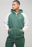 BOOHOOMAN Oversized Man Colour Block Zip Hooded Tracksuit