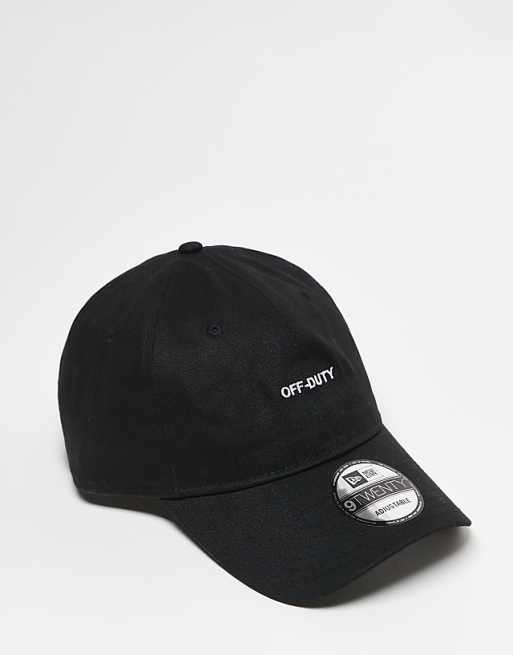 New Era 9twenty slogan detail cap in black