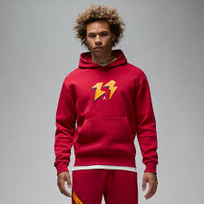 Jordan Men's Flight MVP Cardinal Red Fleece Pullover Hoodie