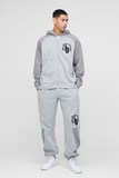 Oversized Varsity Raglan Zip Hooded Tracksuit