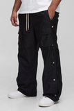 Plus Popper Side Elasticated Waist Relaxed Cargo Trousers