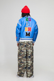 University bomber jacket in imitation leather with crest