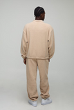 Oversized Boxy Borg Panel Slogan Quarter Zip Funnel Sweatshirt