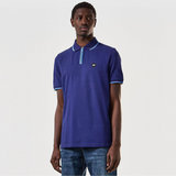 Weekend Offender Shore Zipped Polo Shirt Navy