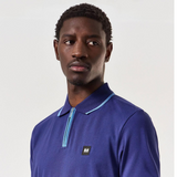Weekend Offender Shore Zipped Polo Shirt Navy