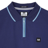 Weekend Offender Shore Zipped Polo Shirt Navy