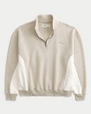 Hollister 's Boxy Logo Quarter-Zip Sweatshirt | Men's Tops