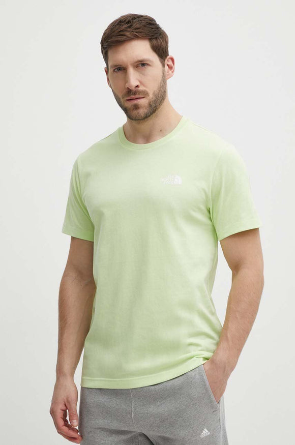 NORTH FACE  green and white men's t-shirt