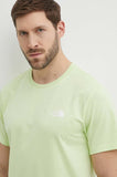NORTH FACE  green and white men's t-shirt