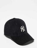 New Era NY Yankees 9forty cord cap in black