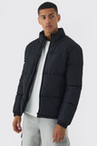 boohooMAN Funnel Neck Puffer Jacket in Black