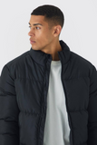 boohooMAN Funnel Neck Puffer Jacket in Black