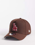 New Era LA Dodgers E-frame outline script logo cap in brown