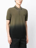 Fred Perry Men Black Polo Collar Cotton T-shirt