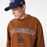 LA Dodgers MLB Large Logo Brown Crew Neck OVERSIZE Sweatshirt