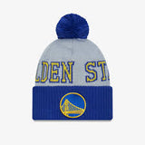 Blue New Era Golden State Warriors Bobble Knit Hat